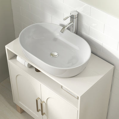 HOMCOM Under Sink Cabinet for Basin without Pedestal - Cream White 