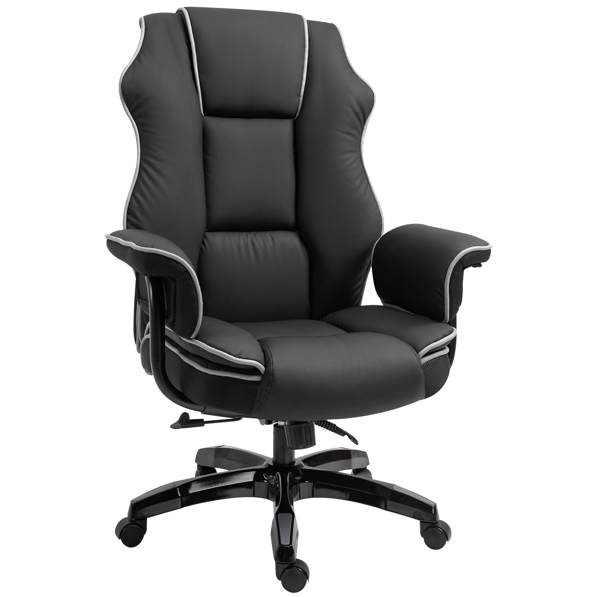 Vinsetto Executive Office Chair, PU Leather High Back Desk Chair with Height Adjustable, Reclining Swivel Computer Chair for Home, Black 