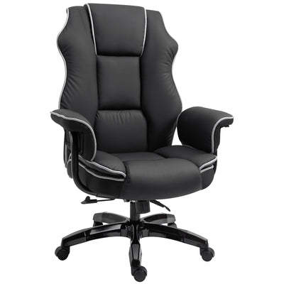 Vinsetto Executive Office Chair, PU Leather High Back Desk Chair with Height Adjustable, Reclining Swivel Computer Chair for Home, Black 