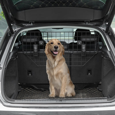 PawHut Dog Guard for Cars Adjustable Boot Barrier Metal Mesh Pet Headrest, 90-120W x 40.5H cm 
