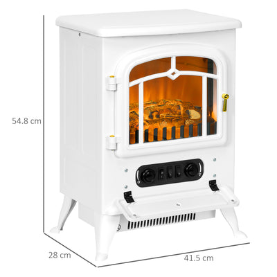 HOMCOM Modern Electric Fireplace, Freestanding Electric Stove Fire with Flame Effect, 950/1850W, White 