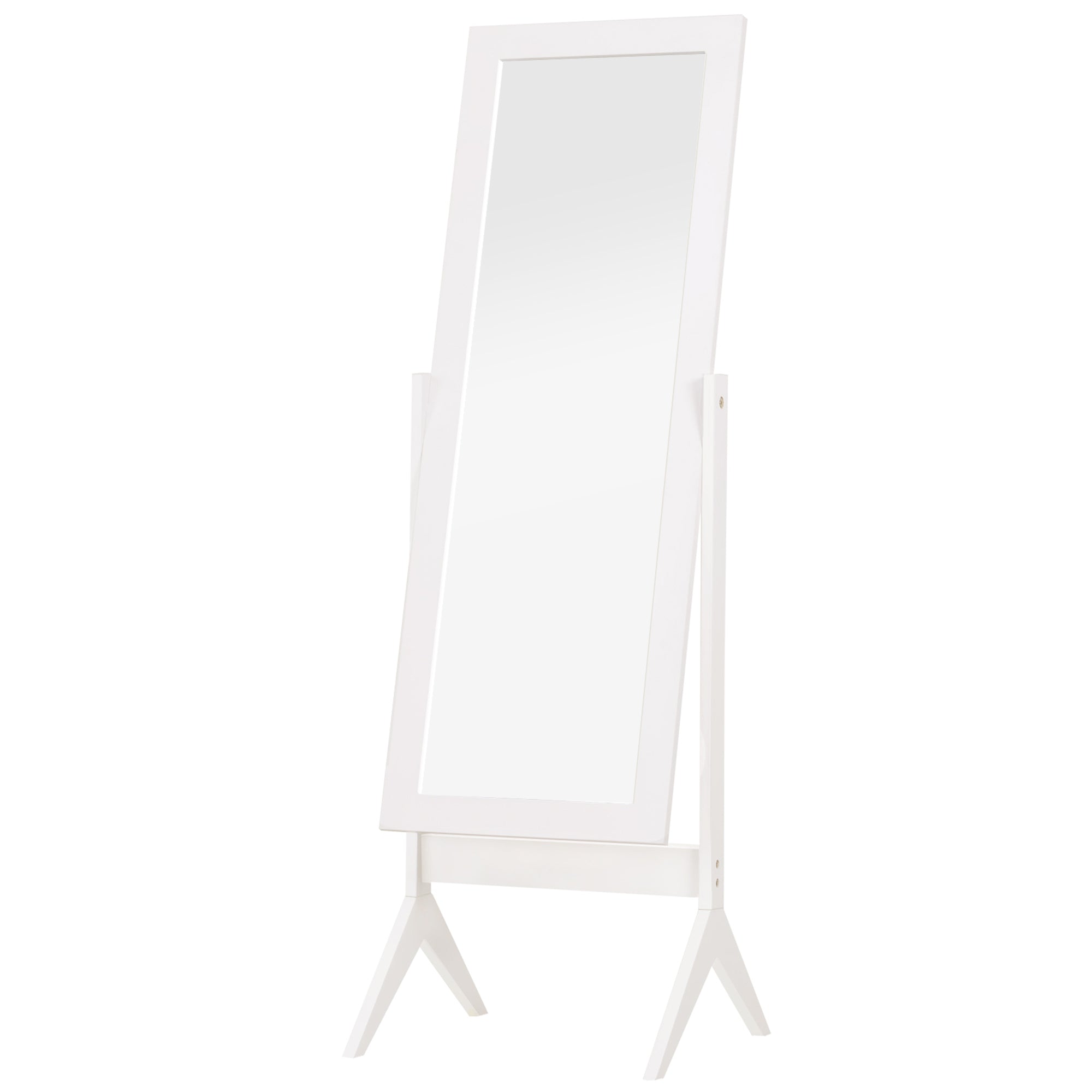 HOMCOM Freestanding Dressing Mirror Bedroom Tall Adjustable Angle 148x47cm White 