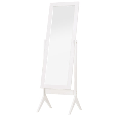 HOMCOM Freestanding Dressing Mirror Bedroom Tall Adjustable Angle 148x47cm White 