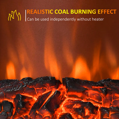 HOMCOM Electric Fireplace LED Light Complete Fire Place Heating Indoor Heater Coal Burning Flame Effect Heat 2000W Max 
