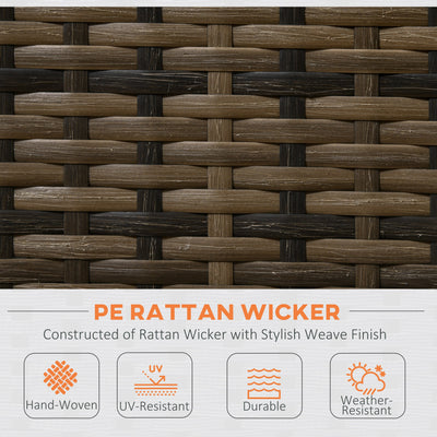 Outsunny Four-Piece Rattan Sofa Set, with Storage Table - Orange/Brown 