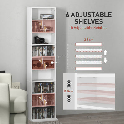 HOMCOM 260 Narrow CD Storage Unit - White 