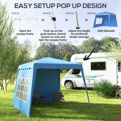 Outsunny 2.4 x 2.4m UV50+ Pop Up Gazebo - Blue 