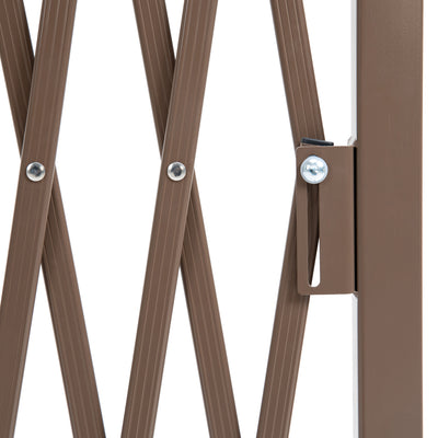 Outsunny Expanding Trellis Fence Freestanding Movable Fence Foldable Garden Screen Panel Aluminum, 300cm x 103.5 cm, Dark Brown 
