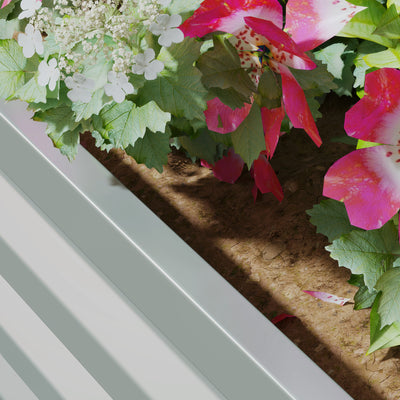 Outsunny Set of Two 60 x 60cm Steel Planter Boxes - Light Grey 