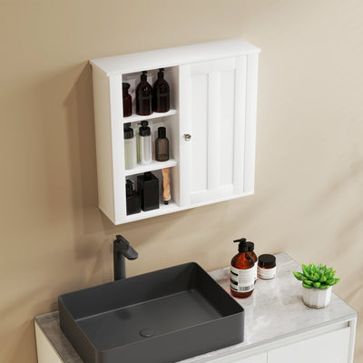 HOMCOM Clean and Simple Bathroom Storage Cabinet - White 