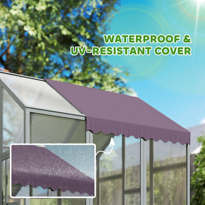 PawHut Large Walk In Chicken Run with Waterproof & Anti-UV Cover, for 6-8 Chickens, for Garden, Farm, 5.5' x 6' x 6' 