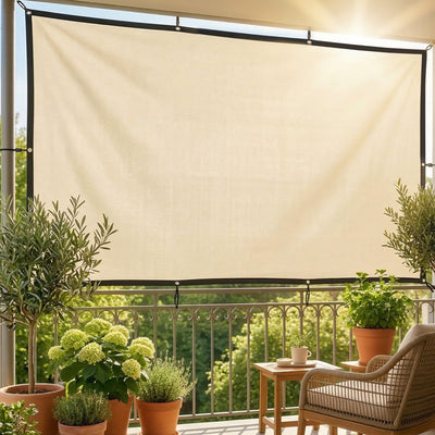 Outsunny Sun Shade Sail UV Protection Canopy with Stainless Steel Eyelets for Patio Garden 2 x 3 m Beige 