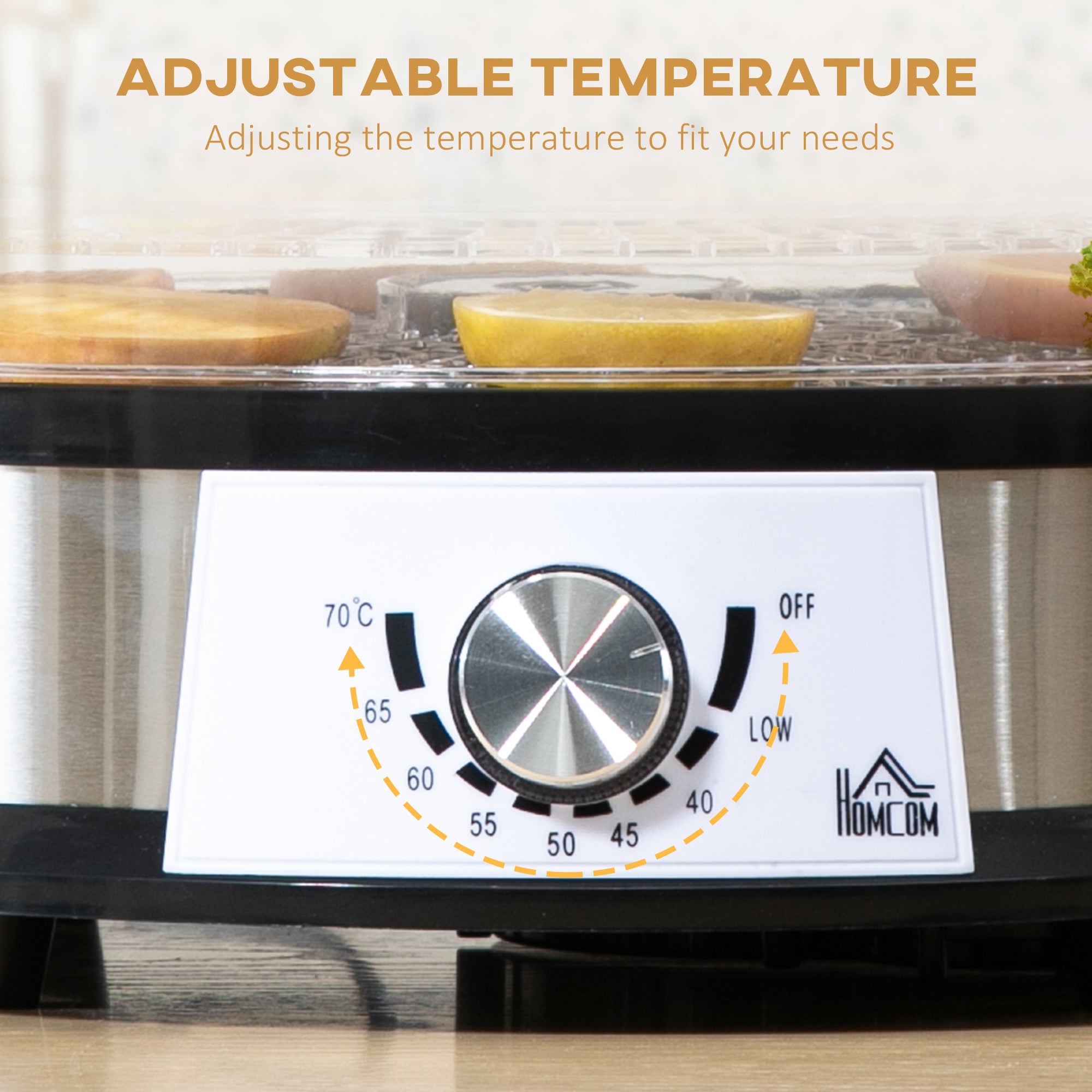 HOMCOM 40-70\'e2\'84\'83 Five-Tray Food Dehydrator