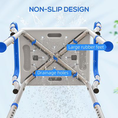HOMCOM 57-69cm Aluminium Frame Bath Seat 