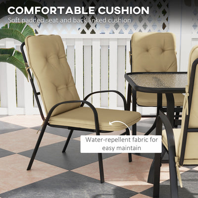Outsunny Seven-Piece Garden Dining Set with Cushions - Beige 