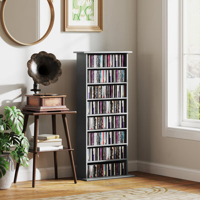 HOMCOM 360 CD/185 DVD/185 Blu-ray Storage Unit - Grey 