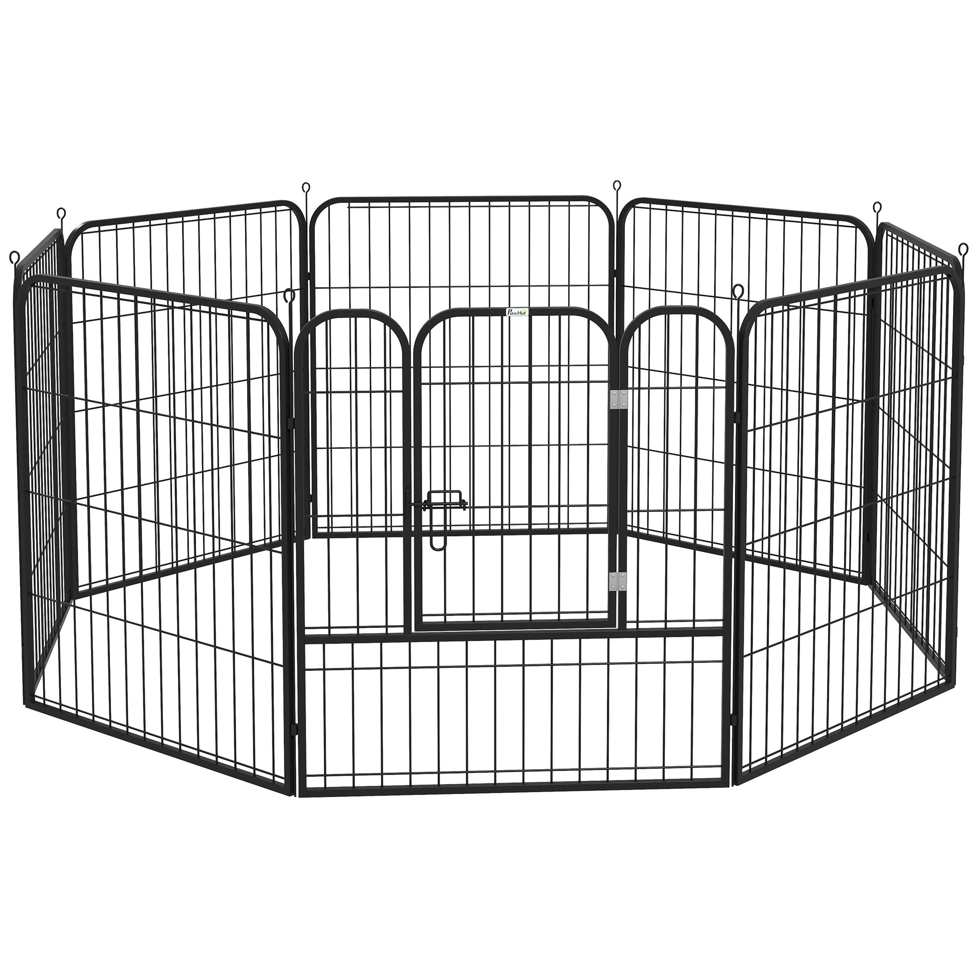 PawHut 8 Panels Heavy Duty Puppy Playpen, for Small and Medium Dogs, Indoor and Outdoor Use - Black 