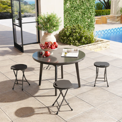 Outsunny Set of Four Folding Carry Stools - Charcoal Grey 