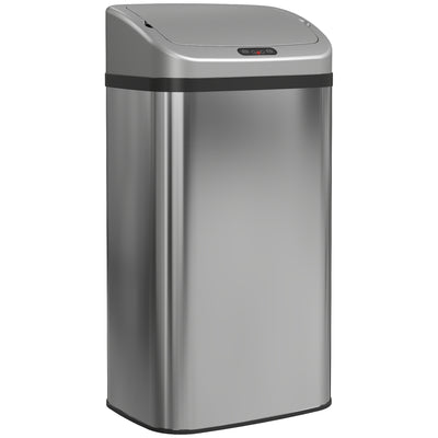 HOMCOM 48L Stainless Steel Sensor Bin - Silver-Tone 