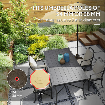 Outsunny Garden Parasol Base Holder, 28kg Sand Filled, 23kg Water Filled, Sun Umbrella Base Outdoor Umbrella Stand Weight, Brown 