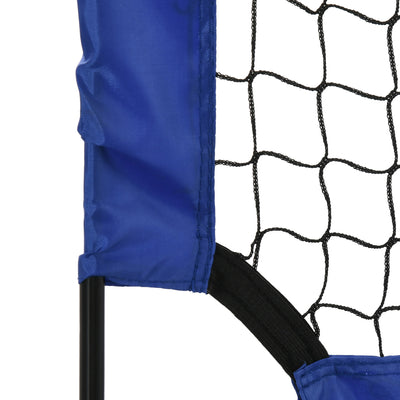 HOMCOM Set of 2 Football Goal Net 6 x 3 ft Foldable Outdoor Sport Training Teens Adults Football with Carrying Bag Blue 