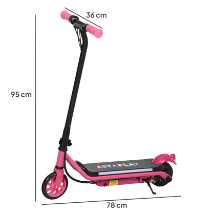 AIYAPLAY Electric Scooter for Kids Ages 6-14, with Dual Brakes, Flash Wheel and Colourful Light, Kids Electric Scooter E Scooter, Up to 12 KM/H & 10 KM, Pink 