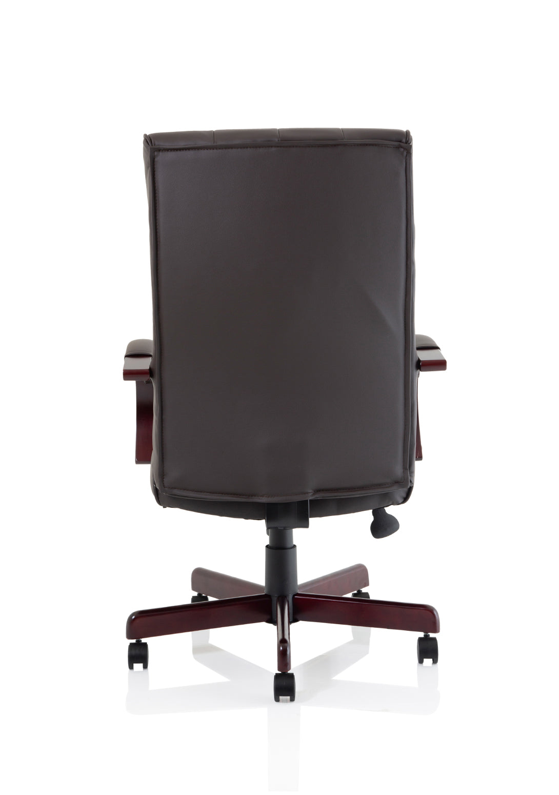 Chesterfield High Back Leather Executive Office Chair with Arms