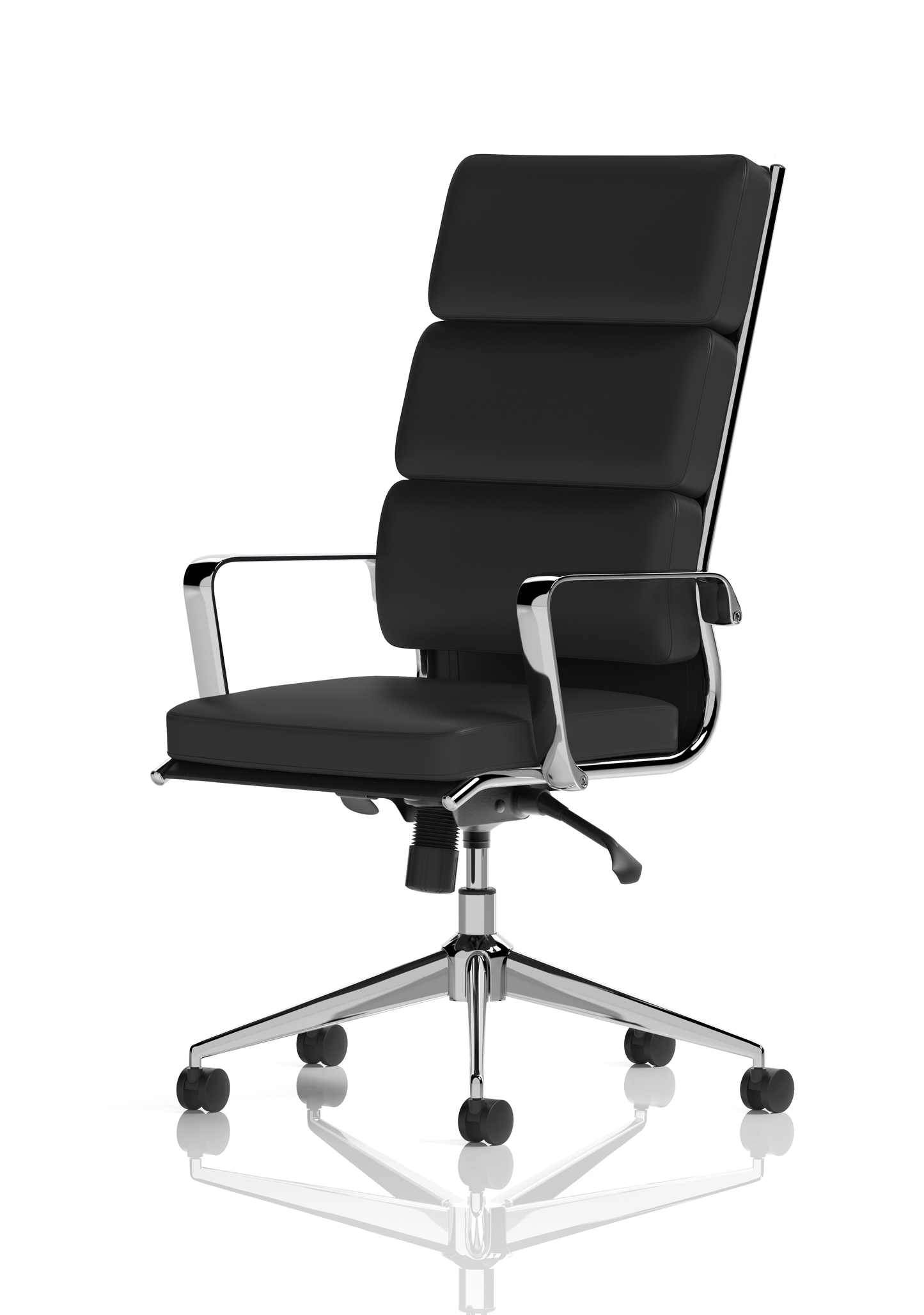 Savoy High Back Executive Black Leather Office Chair with Arms