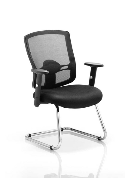 Portland Mesh Back Cantilever Visitor Chair with Arms