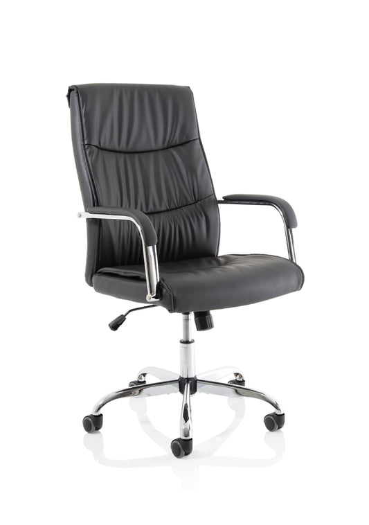 Carter High Back Black Leather Executive Office Chair with Arms