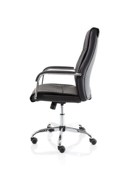 Carter High Back Black Leather Executive Office Chair with Arms