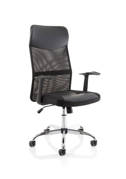 Vegalite High Mesh Back Black Executive Office Chair with Arms