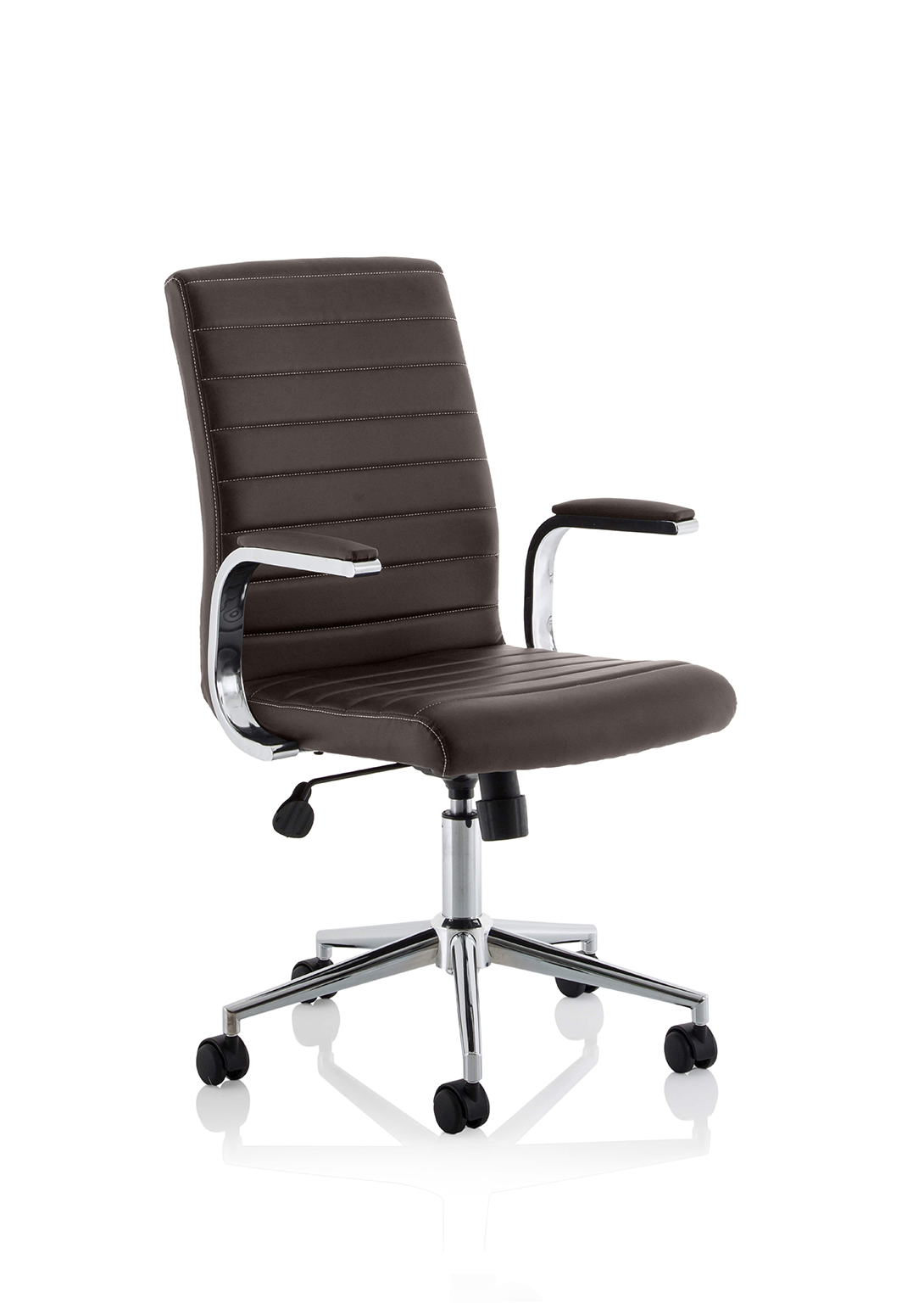 Ezra Medium Back Leather Executive Office Chair with Arms