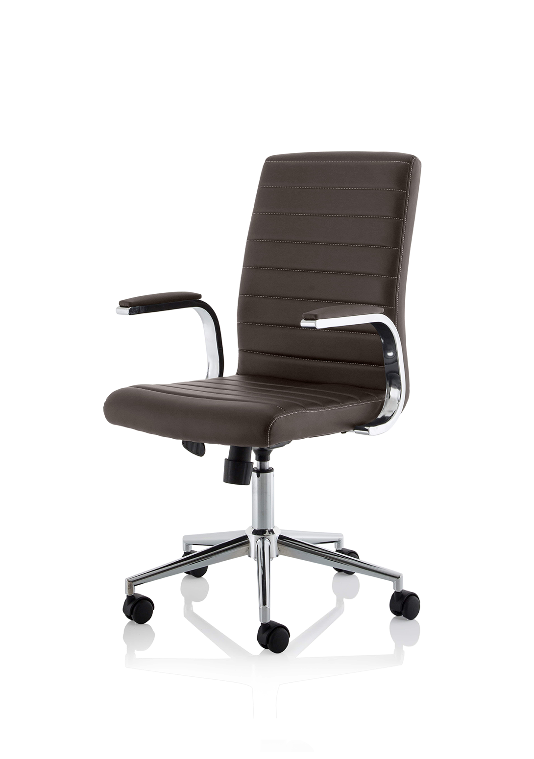 Ezra Medium Back Leather Executive Office Chair with Arms