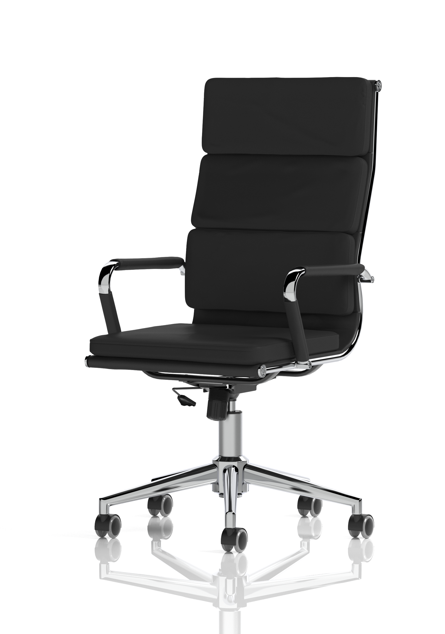 Hawkes High Back Black Leather Executive Office Chair with Arms