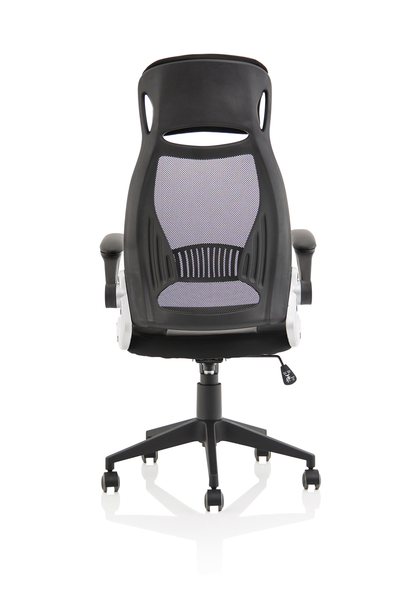 Saturn High Mesh Back Black Executive Office Chair with Arms