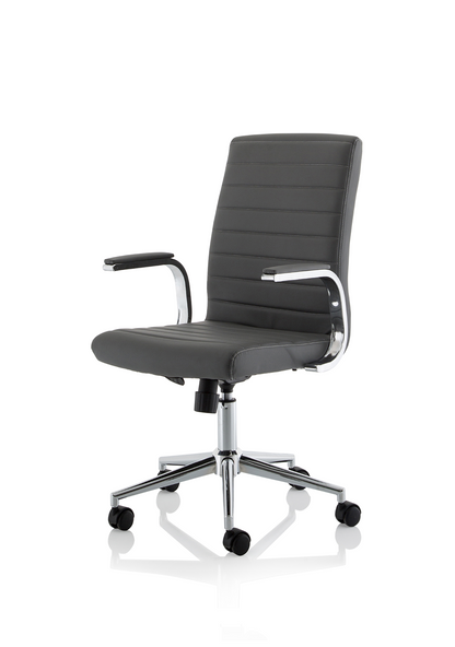 Ezra Medium Back Leather Executive Office Chair with Arms