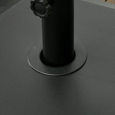 Outsunny Garden Parasol Base Holder, 43kg Water or 60kg Sand Filled, Outdoor Market Umbrella Stand Weight with Wheels and Brakes, Black 