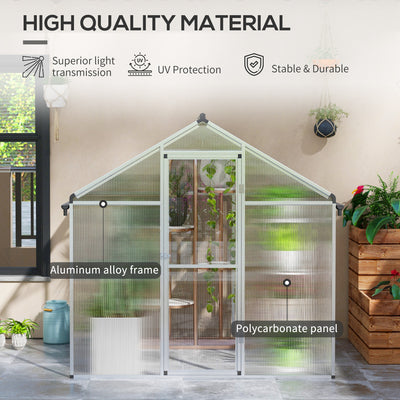 Outsunny 6 x 6ft Aluminium Frame Greenhouse, with Foundation 