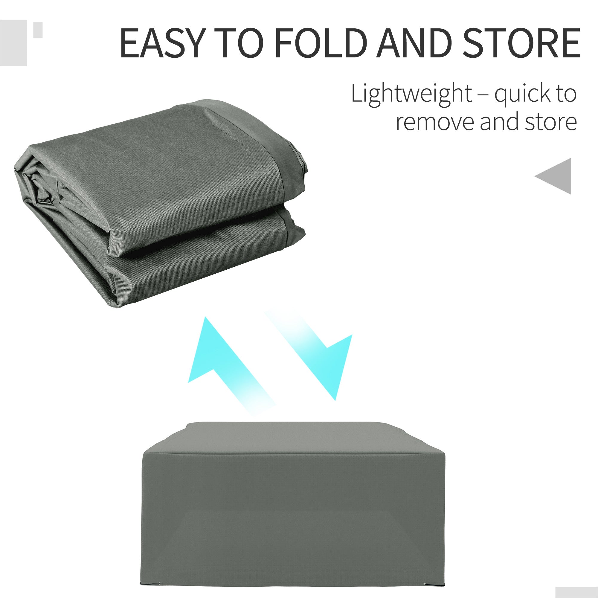 Outsunny 600D Oxford Outdoor Garden Furniture Sofa Set Cover, Waterproof Anti-UV Rattan Sun Lounger Protection Protector Cover, 275L x 205W x 90Hcm, Grey 