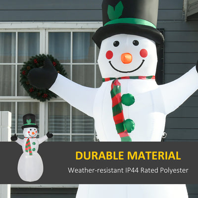 HOMCOM 6.5ft Inflatable Snowman LED Christmas Xmas Air Blown Holiday Decoration Outdoor Garden Decor 