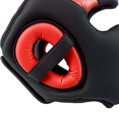 SPORTNOW Boxing Headguard, Boxing Headgear Helmet with Adjustable Strap for Full Face Protection for Kickboxing Sparring Martial Arts Karate Taekwondo, Red 