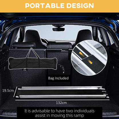 HOMCOM Set of Two 244cm Three-Level Aluminium Wheelchair Ramps