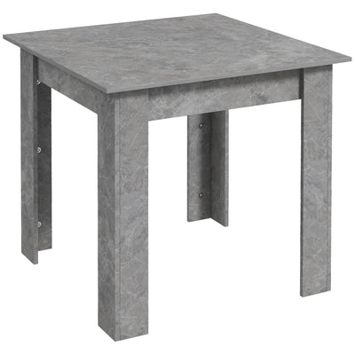 HOMCOM Square Dining Table, Modern Small Dining Table with Faux Cement Effect, Space Saving, Non-slip Foot Pads, Cement Grey 