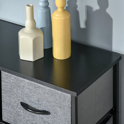 HOMCOM Nine Drawer Fabric Dresser - Grey 