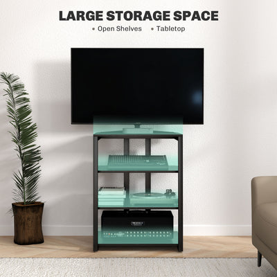 HOMCOM HiFi Stand, with Four Storage Shelves - Black 