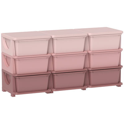HOMCOM Kids Storage Unit, with Nine Drawers - Pink 