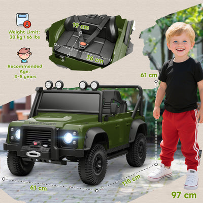 AIYAPLAY Kids Ride On Car with Remote Control, Music, Horn, 4 Spring Suspension Wheels, LED Lights for 3-5 Years Old, Green 