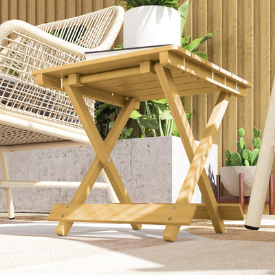 Outsunny Wooden Foldable Outdoor Coffee Table 