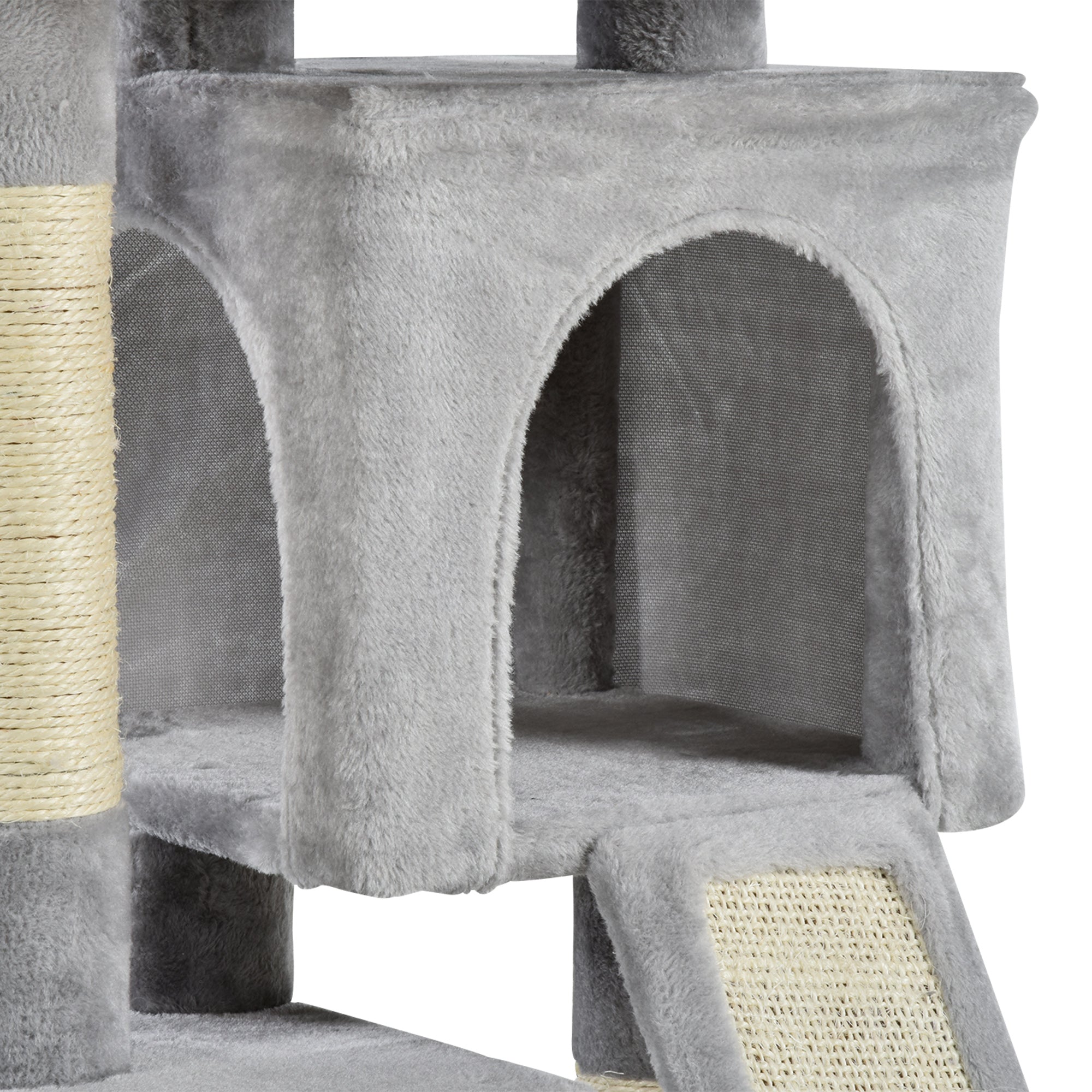 PawHut Cat Tree for Indoor Cats 83cm Cat Scratching Post Scratch Board Kitten Tower Climbing Frame Grey 